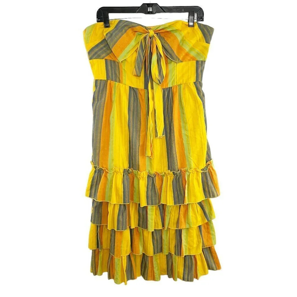La Maison Talulah Bright Strapless Imperial Midi Dress Women's Size XL - Picture 1 of 8